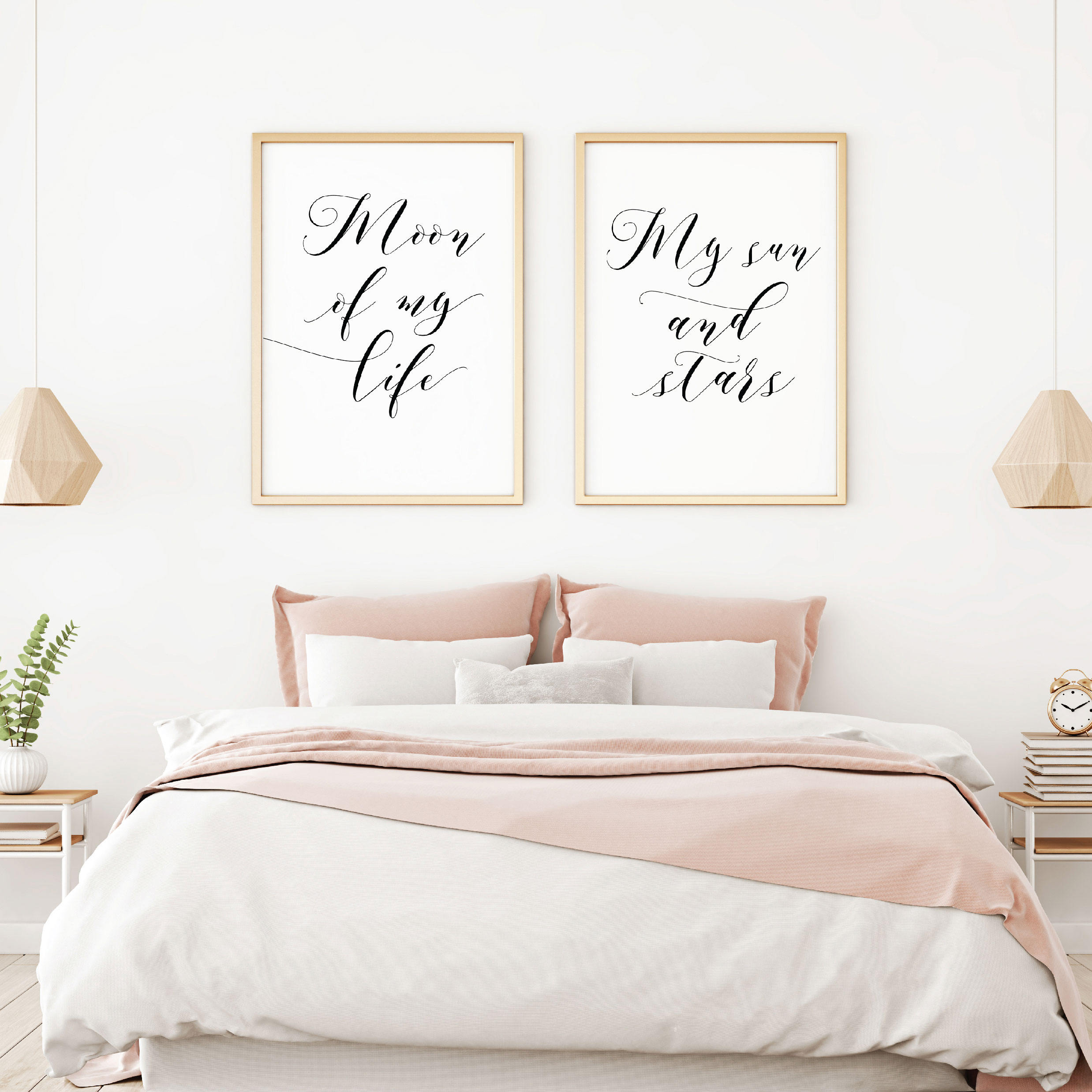 Moon of My Life My Sun and Stars Printable Sign Set, Minimalist Rustic ...