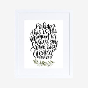 Esther 4 14 Nursery Sign Template - Perhaps This is the Moment for Which You Were Created, Sign For Baby Shower, Baby Shower Sign Decoration