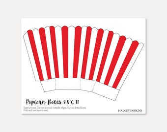 Movie Night Popcorn Boxes Template - Popcorn Boxes Custom, Popcorn Boxes Personalized, Popcorn Boxes White, Popcorn Boxes Birthday