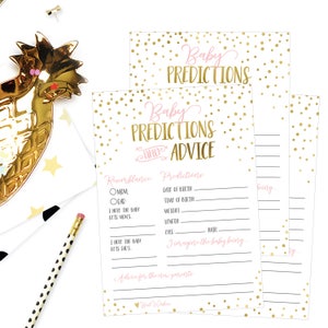 Modern Baby Shower Predictions and Advice, Baby Shower Predictions, Baby Shower Predictions Woodland, Baby Shower Prediction Due Date Pink