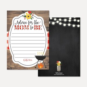 BBQ Baby Douche Advies Kaart Sjabloon - Woorden van Wijsheid Kaart Voor Baby Douche, Advies Kaarten Baby Douche, Advies Baby Douche