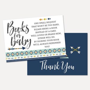 Aztec Adventure Boy Baby Shower Book Request Card, Baby Shower Games Imprimable, Baby Shower Book Request, Edit Yourself, DIY, Hadley Design
