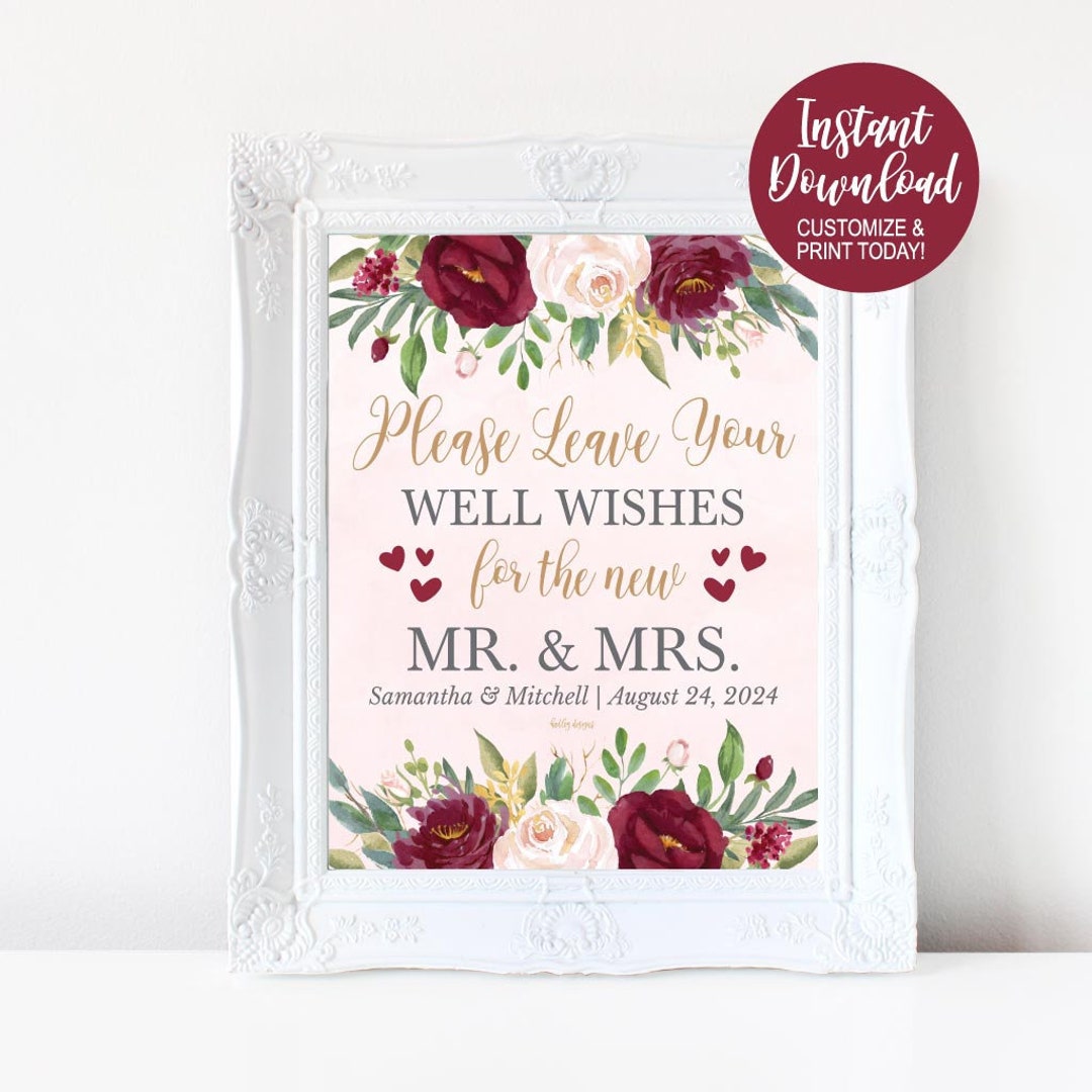 Custom Guestbook Sign, DIY Wedding Signs Printables, Wedding Signage ...