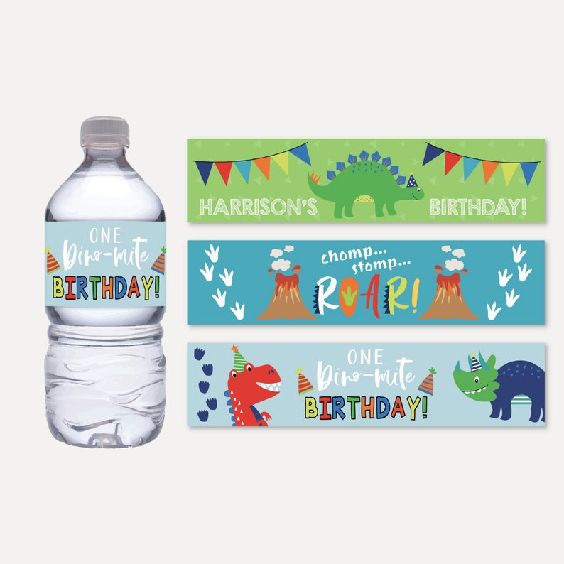 Dinosaur Kids Party Bottle Label Template Water Bottle Etsy Dinosaur Kids Party Bottle Label Template Water Bottle Etsy