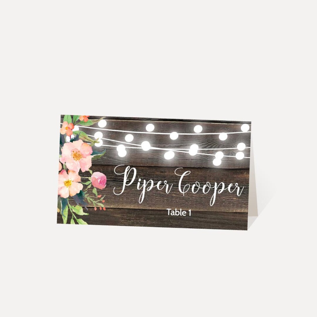 Place Cards Wedding Printable, Wedding Place Card Template, Place Cards ...