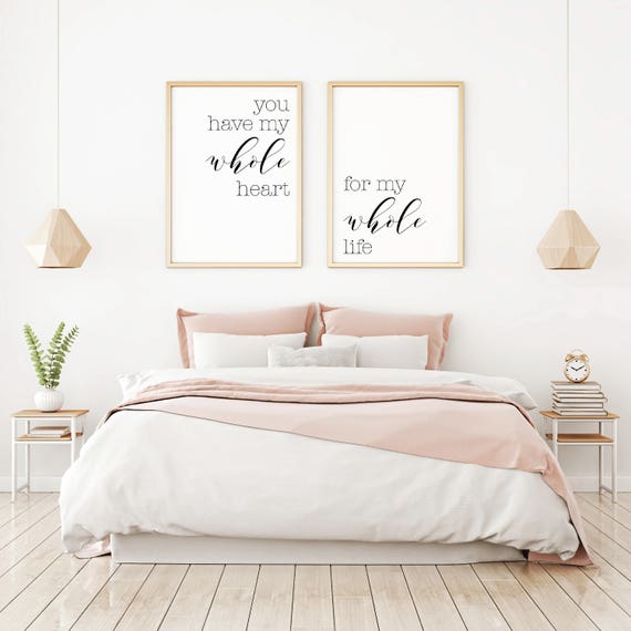 bedroom wall decor ideas, home decor wall art, master bedroom art,  minimalist poster, digital print set, modern wall art for bedroom