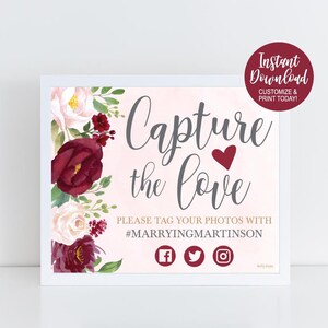 Wedding Hashtag Sign, Hashtag Poster, Cheap Wedding Sign, Wedding Day Hashtag, Editable Hashtag for Wedding, Party Hashtag Sign