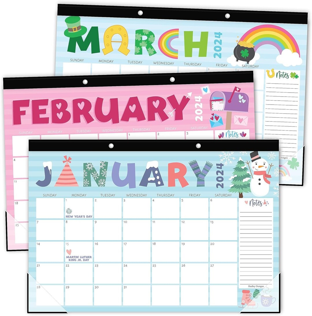 Doodle Large Desk Calendar 20242025 Desk Calender 2024 Monthly