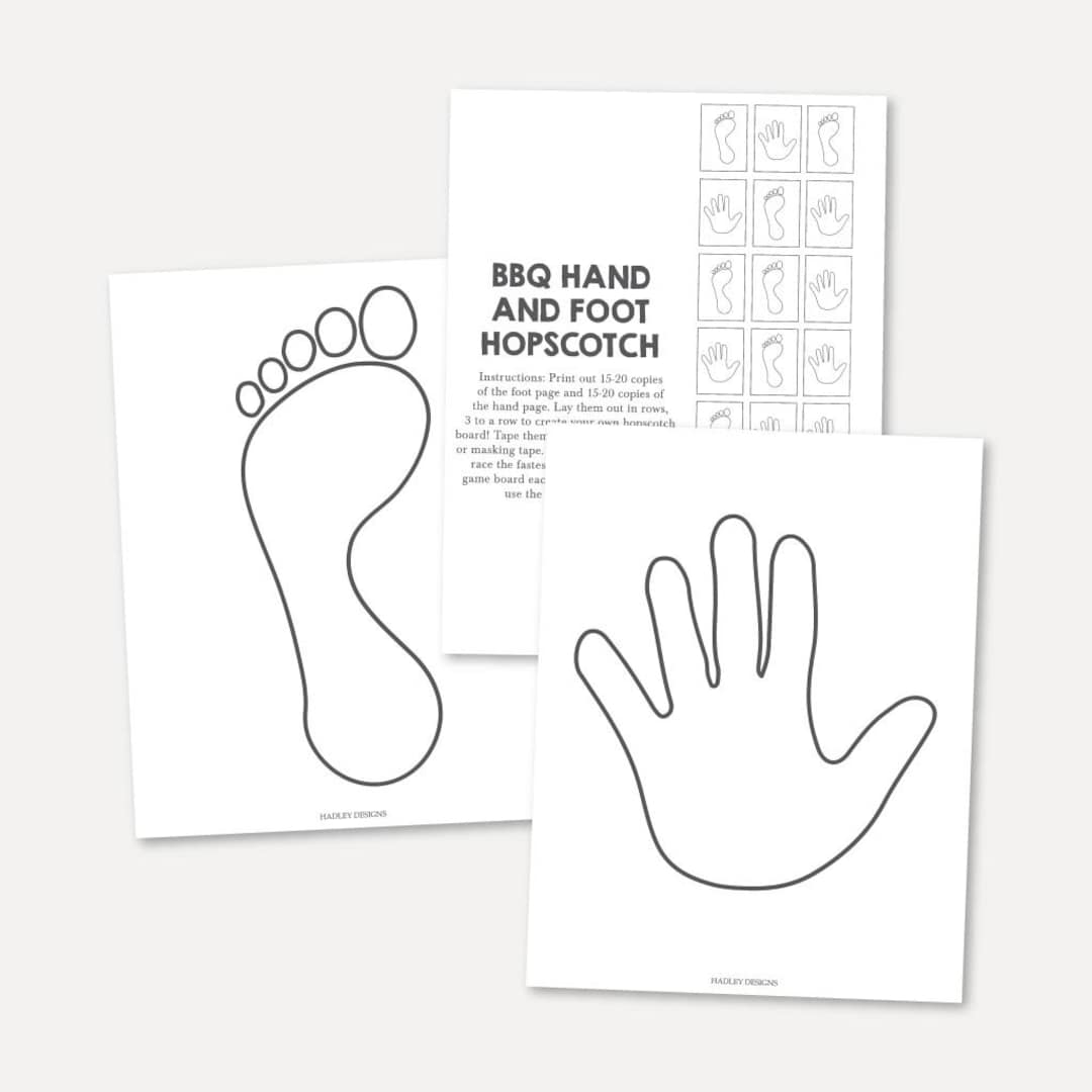 Printable Hopscotch Hands and Feet Game Kids Learning