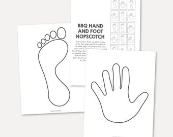 Printable Hopscotch Hands and Feet Game, Kids Learning Activities for Homeschool, Daycare, Preschool, Birthday, Floor Hopscotch Pattern Path