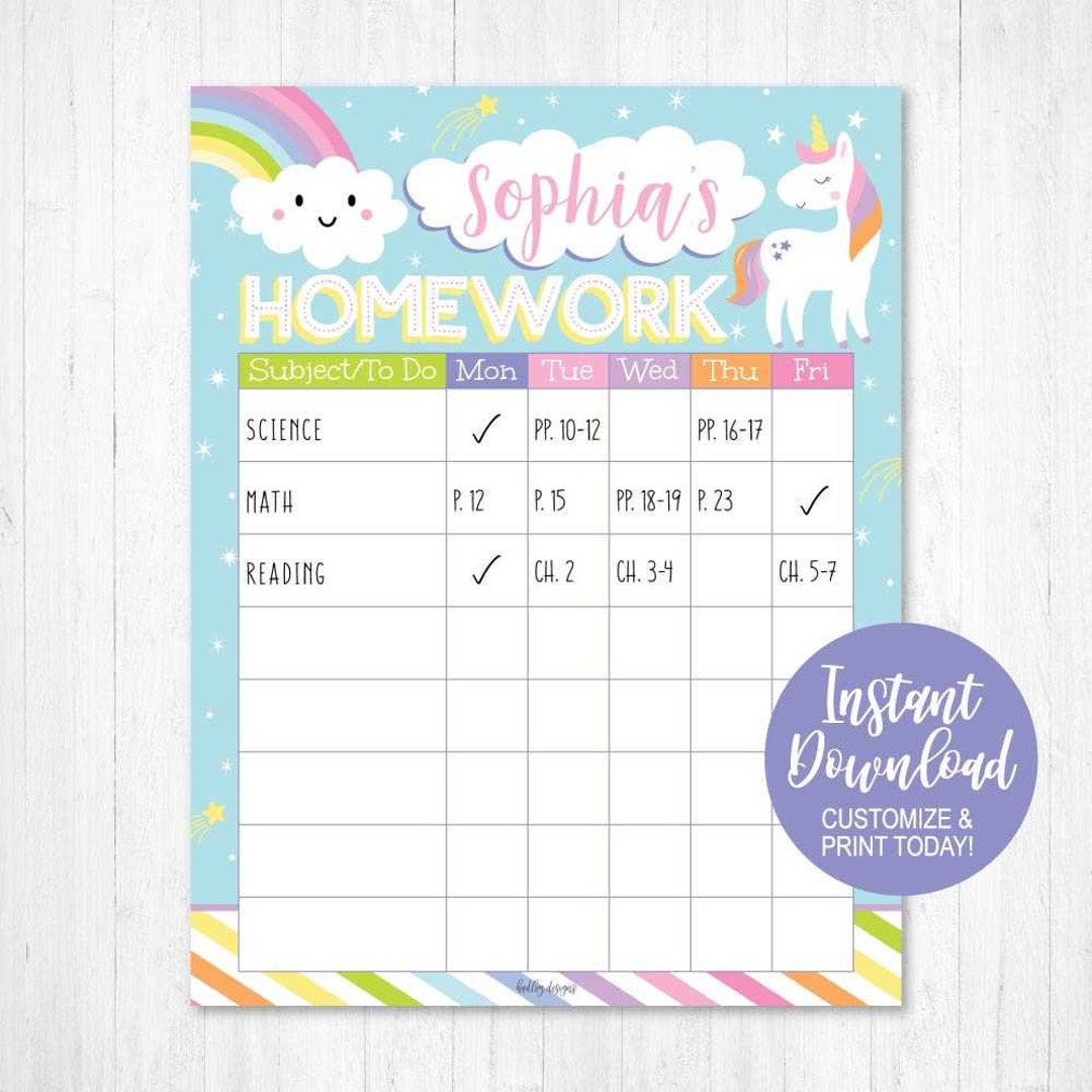 Homework Planner, Homeschool Printables, Printable Weekly Inserts ...
