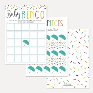 Sprinkle Baby Shower Bingo Game Template - Bingo Baby Shower, Baby Bingo Nursery, Baby Shower Bingo, Baby Shower Game