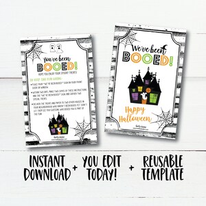 Halloween Treat Pass Langs, Halloween Deur Teken, Halloween Booed, Booed Printable, Booed Kids Teken, Booed Instructies, Been Booed Gifts