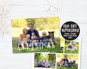 Christmas Picture Card, Holiday Photo card, Custom Christmas Card, Rustic Holiday Card, Family Photo Card, Photo Template,DIY Christmas Card