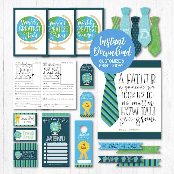 Fathers Day Tags Printable Labels Printable Tags DIY | Etsy