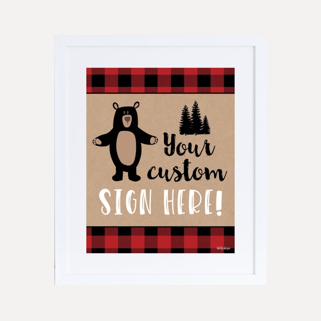 Lumberjack First Birthday Party Custom Sign Template - Design Your Own ...