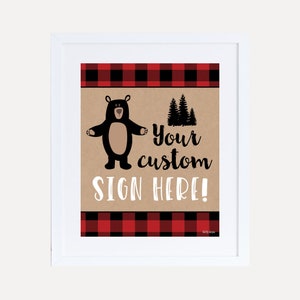 Lumberjack First Birthday Party Custom Sign Template - Design Your Own Sign, Customizable Sign, Create Your Own Party Sign, Hadley Designs