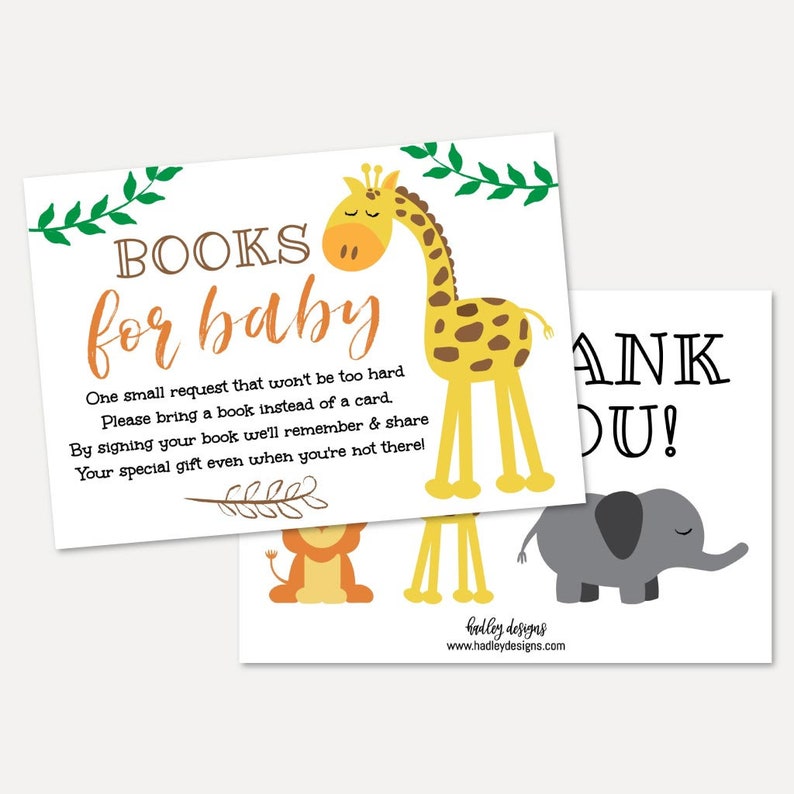 Baby Shower Book Request Hadley Design Jungle Baby Shower Book Request Template Edit Yourself DIY Baby Shower Games Printable
