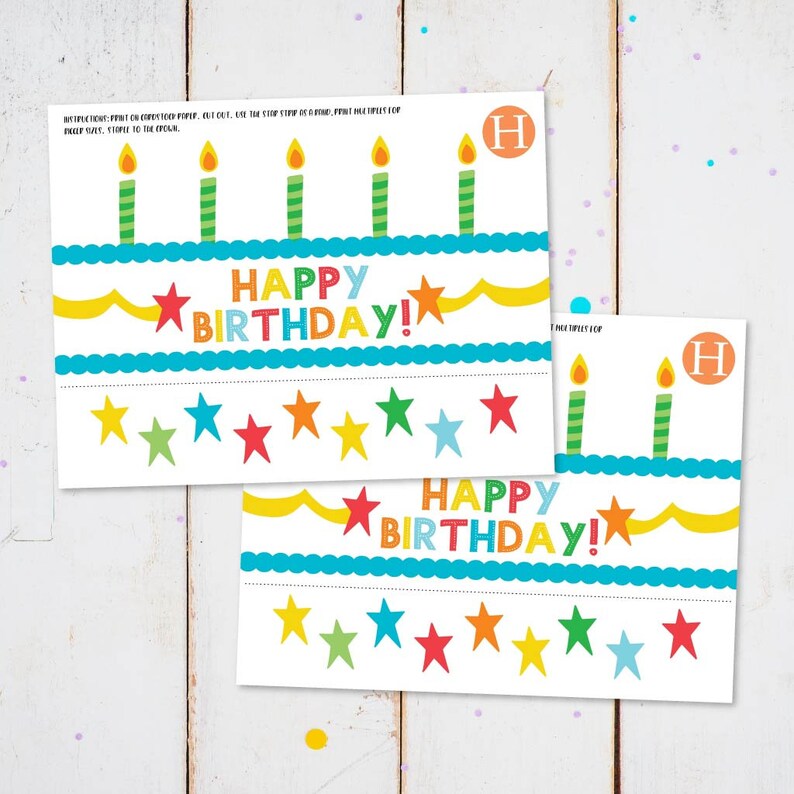 Kids Birthday Crown Template Printable Birthday Headband - Etsy