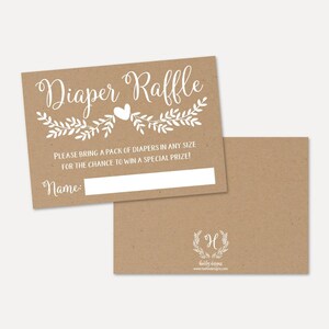 Kraft e White Floral Baby Shower Modello di lotteria per pannolini -Biglietto stampabile, Lotteria pannolini Download istantaneo, Lotteria pannolini, Hadley Designs