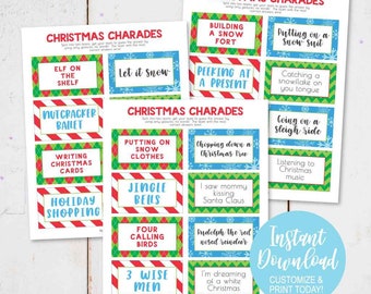 Charade Cards, Christmas Charades Printable, Christmas Games For A Group, Christmas Games Family, Christmas Games, Christmas Games For Kids
