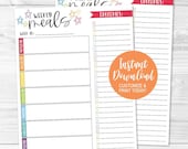 Meal Planner Template, Digital Meal Planner Download, Meal Planner Journal Sheet, Printable Meal Planner Notebook Sheet, Meal Plan Worksheet