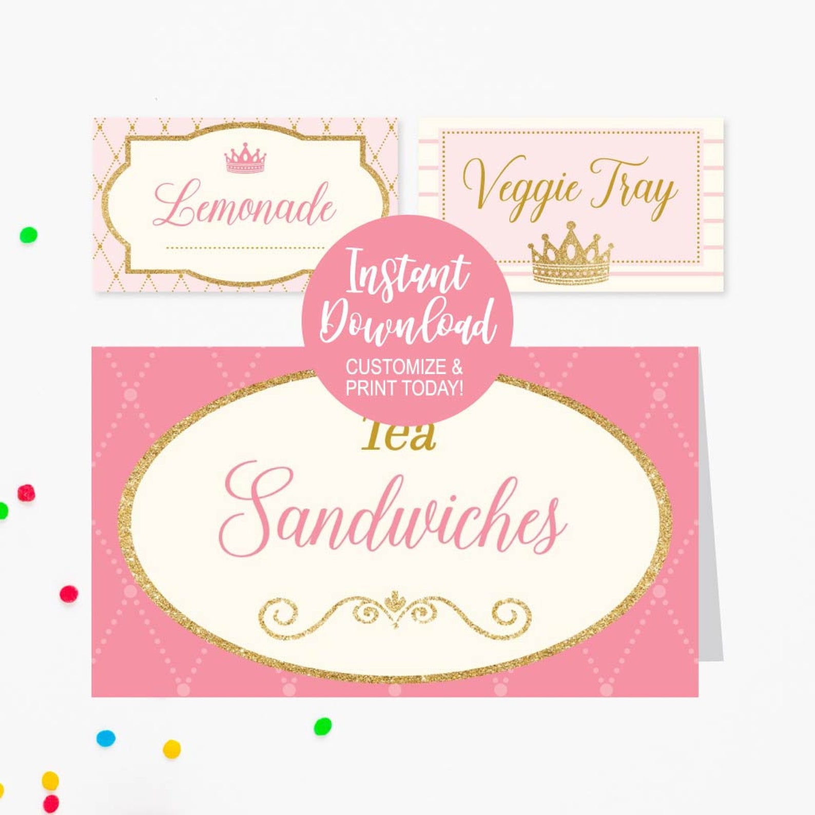 Princess Food Tent Cards Buffet Tent Cards Printable Tent Etsy