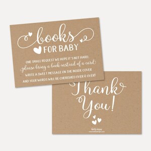 Modello di richiesta di libro per baby shower floreale Kraft e bianco - Giochi per baby shower stampabili, richiesta di libri per baby shower, modifica te stesso