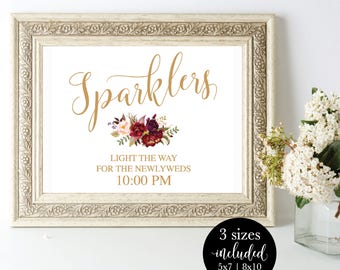 Printable Wedding Sparkler Sign Editable, Reception Let Love Sparkle Signage, Send Off Light The Way Sign, DIY Instant Download Template