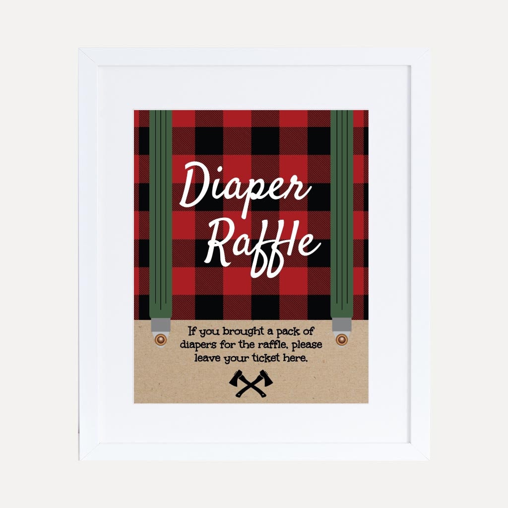 Lumberjack Baby Shower Diaper Raffle Sign Template - Etsy