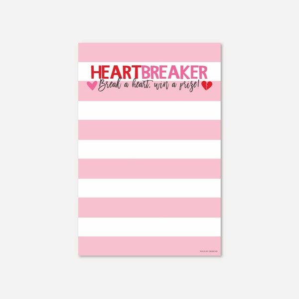 Valentine's Day Party Heart Breaker Game Template - Punch Board, Kids Valentine Games, Valentine's Day Game, Valentine's Day Ideas, Template