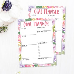 Goal Planner Template - 8.5 X 11 Planner Pages, 8.5 X 11 Planner ...