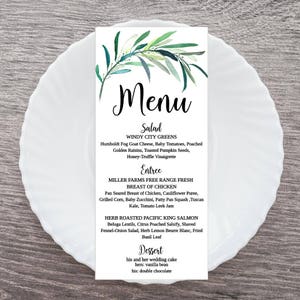 Wedding Menu Cheap PDF, Printable Wedding Menu Template, Wedding Menu Template with Name, Menu Card Template, Wedding Menu Cards Download