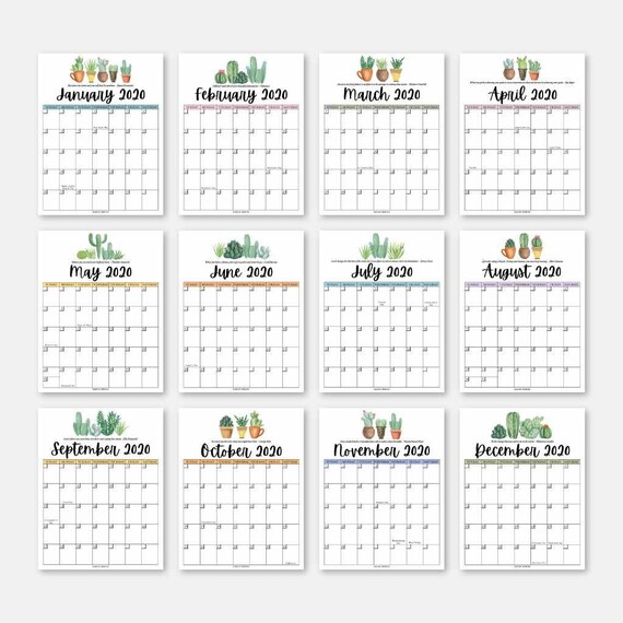 Printable 2020 Calendar for Binder, Printable 2020 Calendar Monthly, Printable 2020 Calendar for Kids, Printable 2020 Wall Calendar - Etsy Printable 2020 Calendar for Binder, Printable 2020 Calendar Monthly, Printable 2020 Calendar for Kids, Printable 2020 Wall Calendar - Etsy