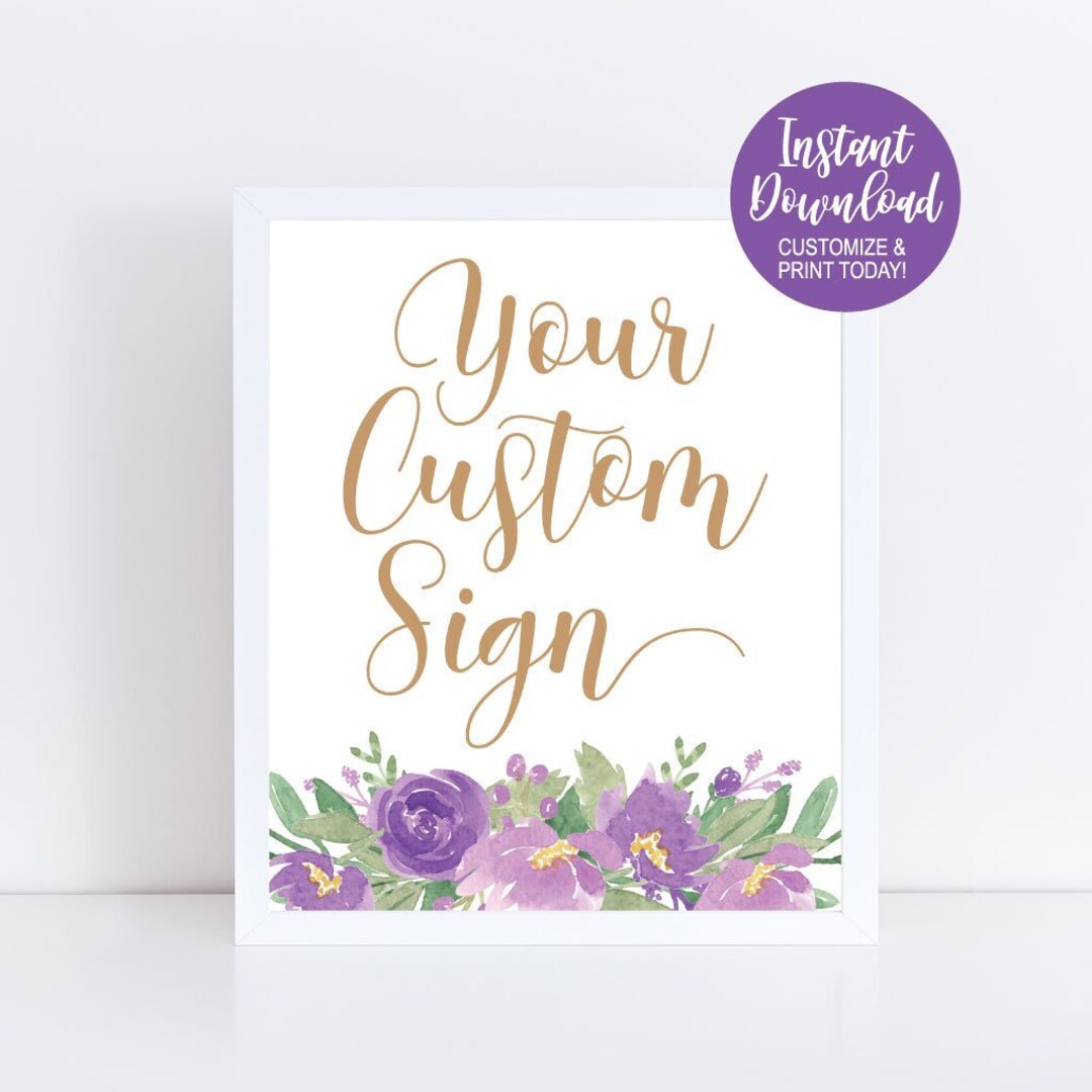 Editable Custom Sign Printable Custom Signs Create Your Own - Etsy