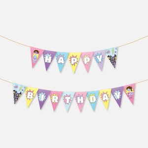 Superhero Kids Party Banner Template - Superhero Banner Birthday Printable, Superhero Birthday Banner Printable, Superhero Party Banner