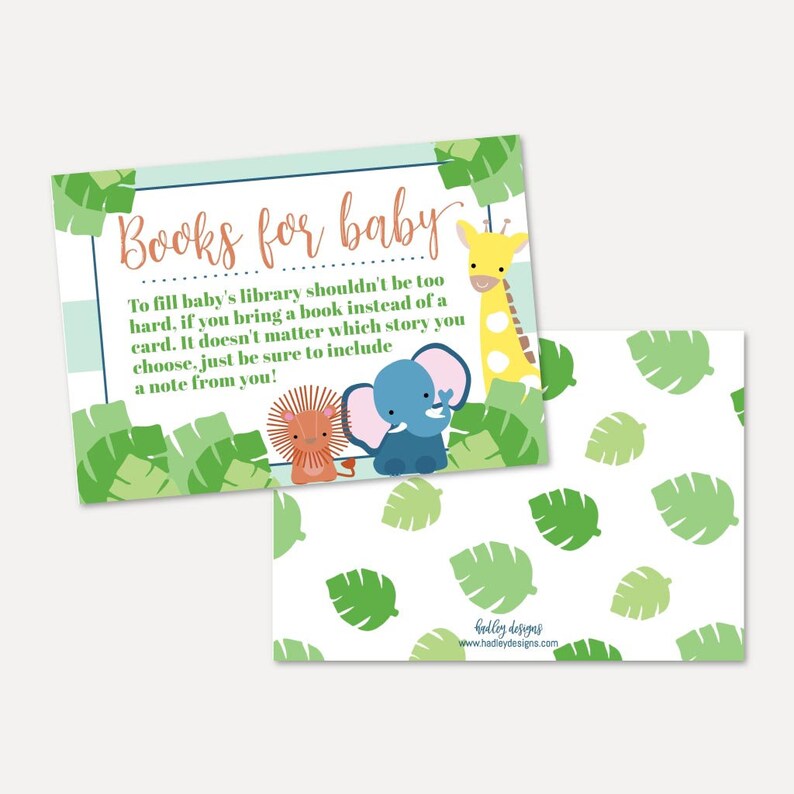 Safari Baby Shower Book Request Template Baby Shower Games Etsy