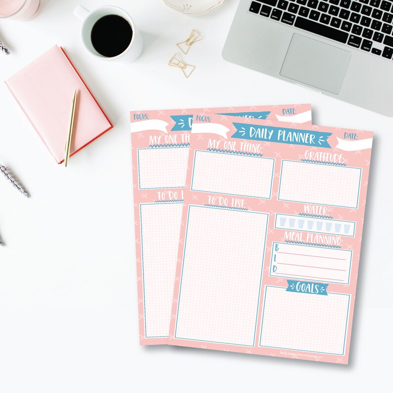 Day Planner For Kids, Daily Goal Planner, Daily Planner Printable, Wellness Journal, Success Planner, Daily Gratitude Journal Printable image 1
