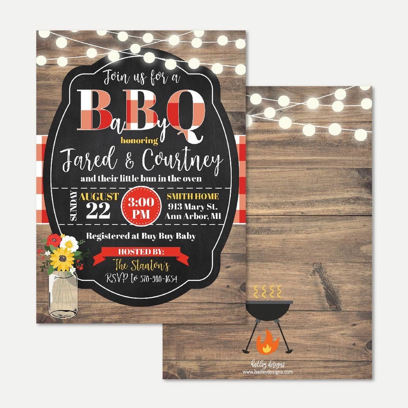 BBQ Baby Shower Invitation Template Affordable Baby Shower - Etsy