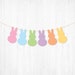 Easter Bunny Banner Template With Printable Bunny Pictures - Etsy
