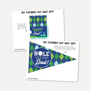 Imprimables cadeaux de golf modifiables pour la fête des pères, cadeau unique pour golfeur, enveloppe porte-coupon PDF, balles et carte-cadeau pour papa, grand-père, papa