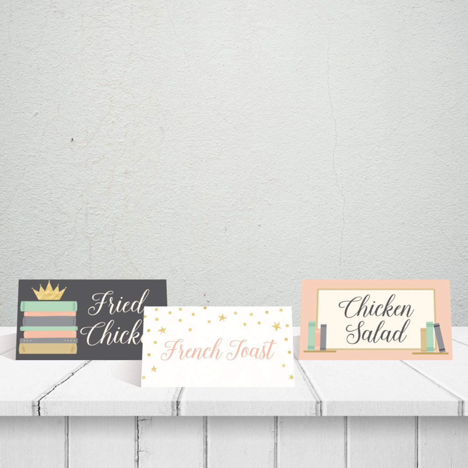 Book Theme Baby Shower Food Tent Cards Template Food Tent Etsy