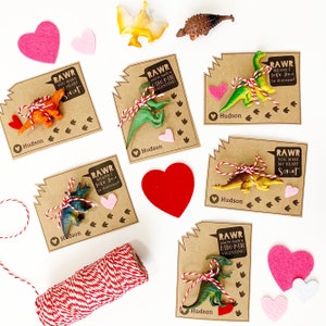 Kid's Valentines Template | Valentines Printable for Teacher | Dinosaur Valentines Cards | Editable Valentine Tag Card | Digital Download