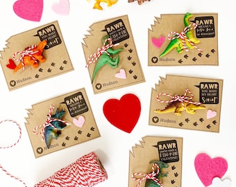 Kid&#39;s Valentines Template | Valentines Printable for Teacher | Dinosaur Valentines Cards | Editable Valentine Tag Card | Digital Download