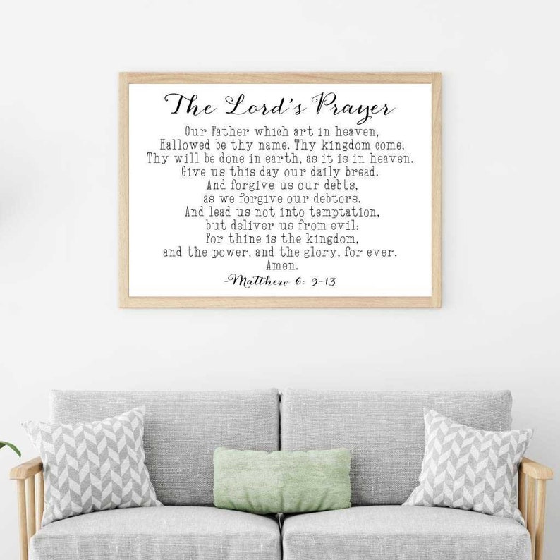 The Lords Prayer Wall Art Template the Lords Prayer Etsy
