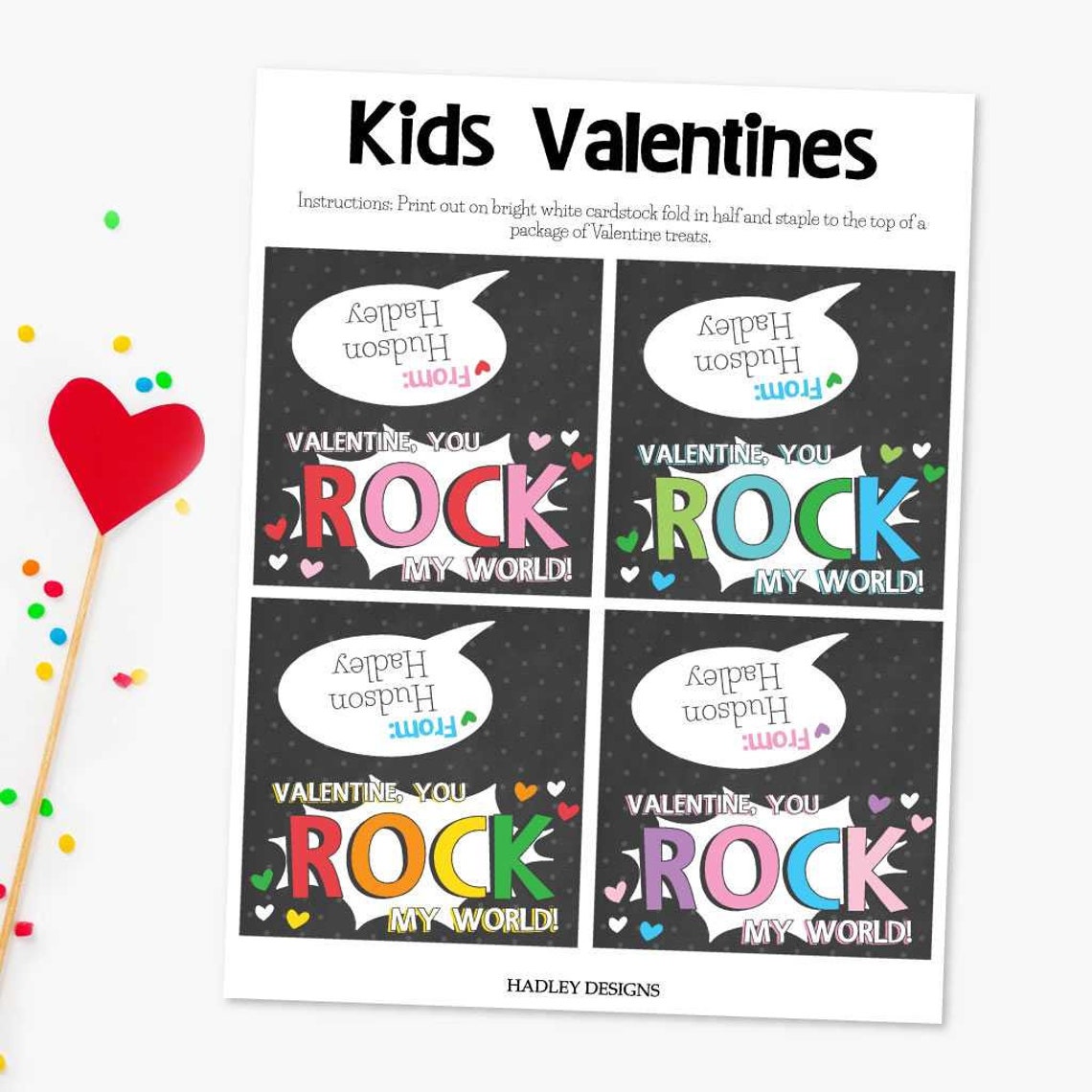 Valentine's Day Kids Pop Rocks Valentine Template | Etsy
