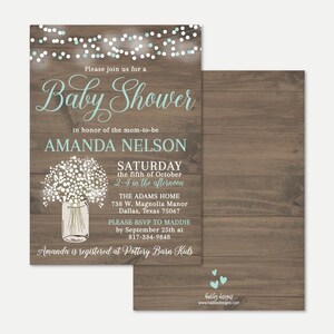 Wood Rustic Floral Boy Baby Shower Invitation Template - Affordable Baby Shower Invite, Editable Invitations, Editable PDF, Hadley Designs