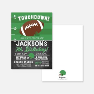 Field Football Kids Party Invitation Template - Football Party Supplies,Football Party Printables,Football Party Invitations Download, Print