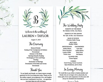 Printable Wedding Programs Download, Wedding Program Layout Design, Wedding Program Thank You Ideas, Wedding Program Downloadable Template