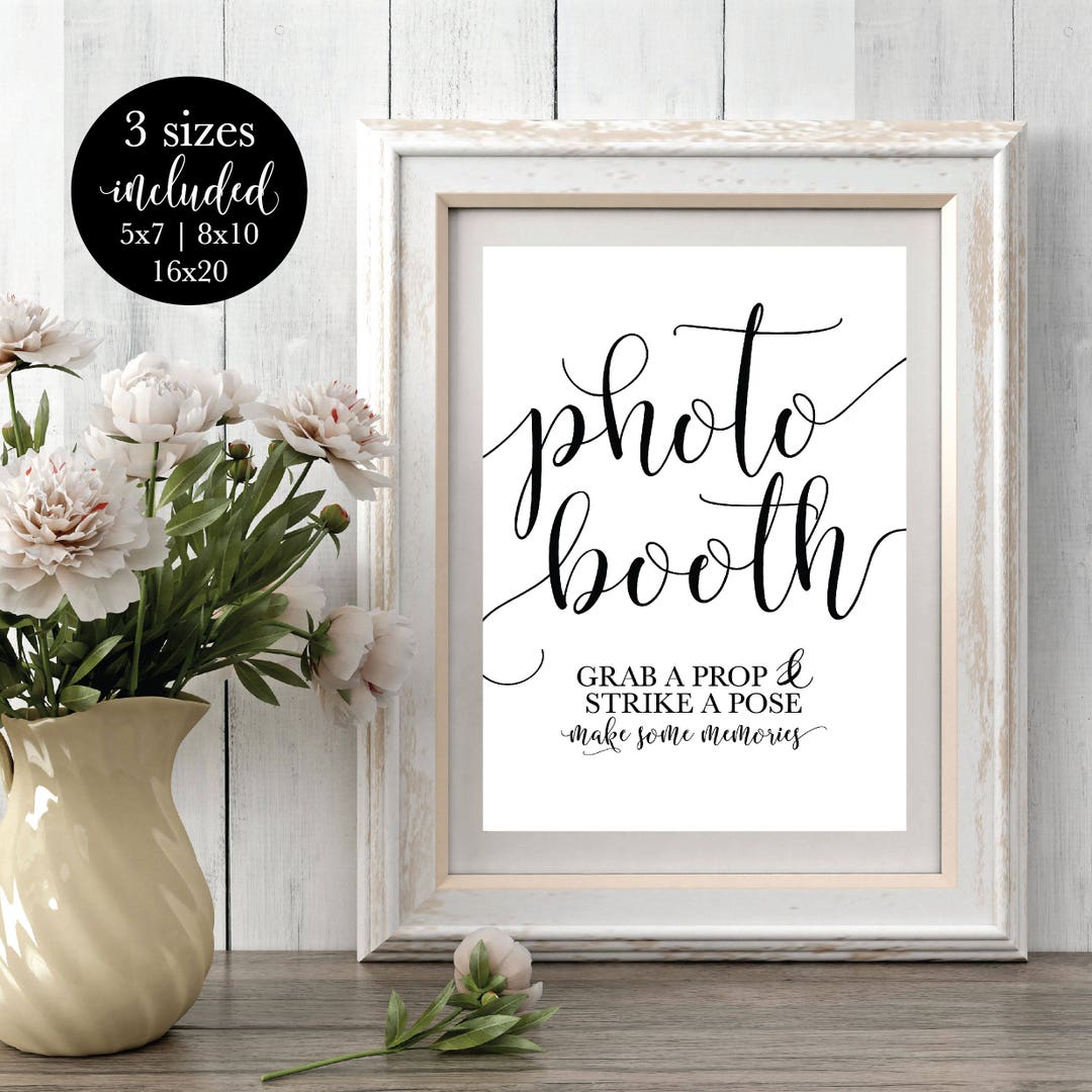Printable Wedding Photobooth Sign, Rustic Modern Reception Party ...